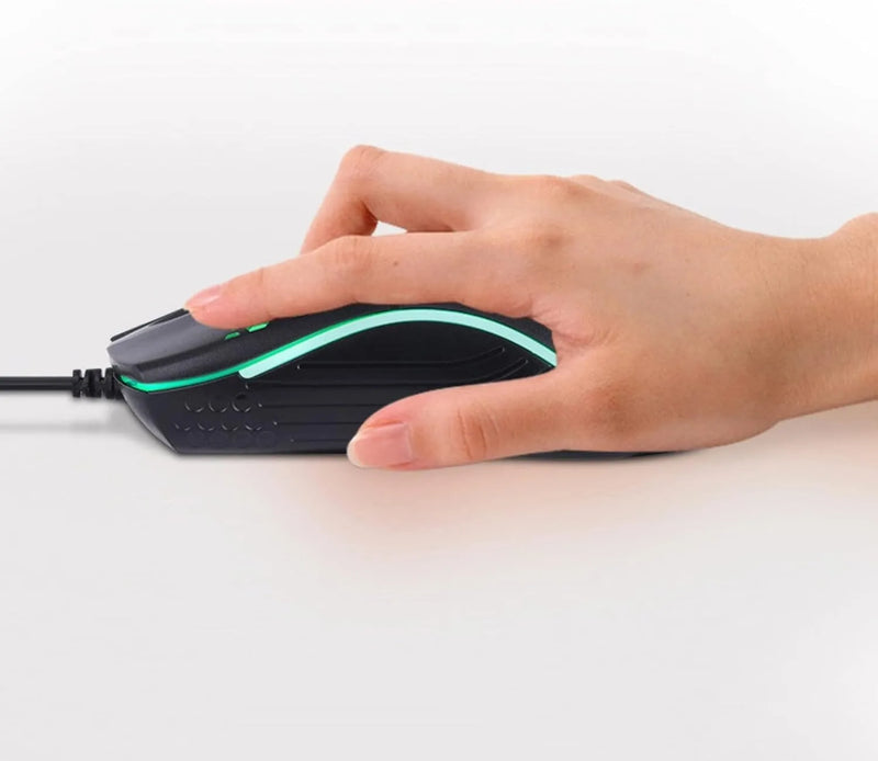 Mouse Gamer Óptico USB RGB de Alta Precisão – Iluminação Personalizável, Design Ergonômico e Durável