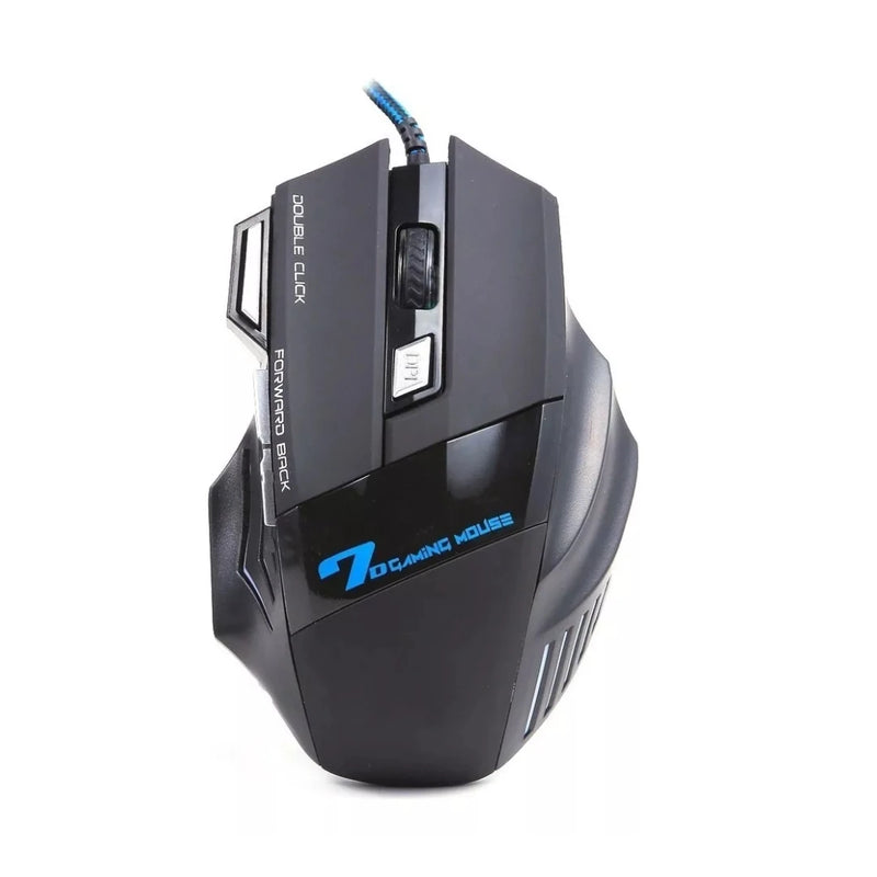 Mouse Gamer Usb com Fio de Nylon 7 Botões e Iluminação LED