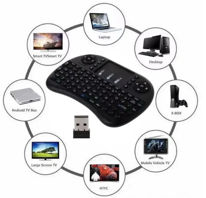 Mini teclado USB com LED e touchpad compatível com Smart TV PC PS3 Design compacto Ergonomia alta sensibilidade para jogos