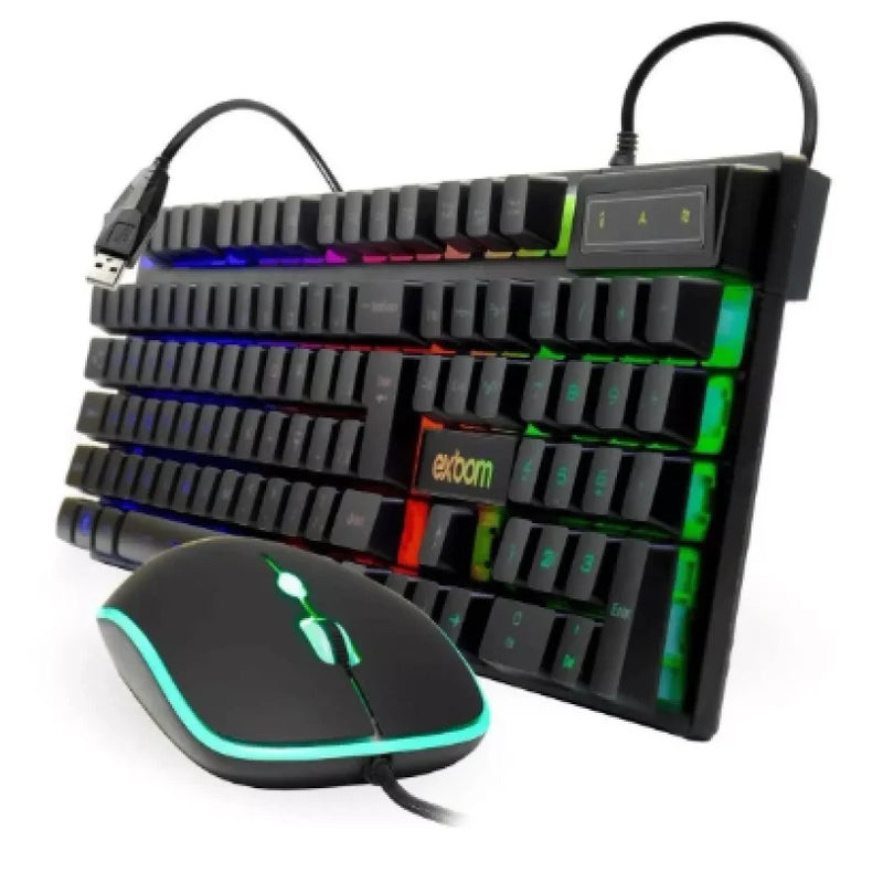 Kit de teclado e mouse gamer preto