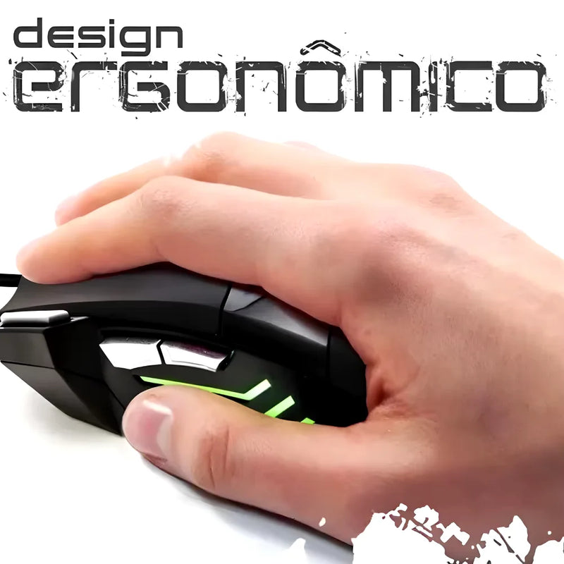 Mouse Gamer Laser Led Usb 7 Botões Profissional