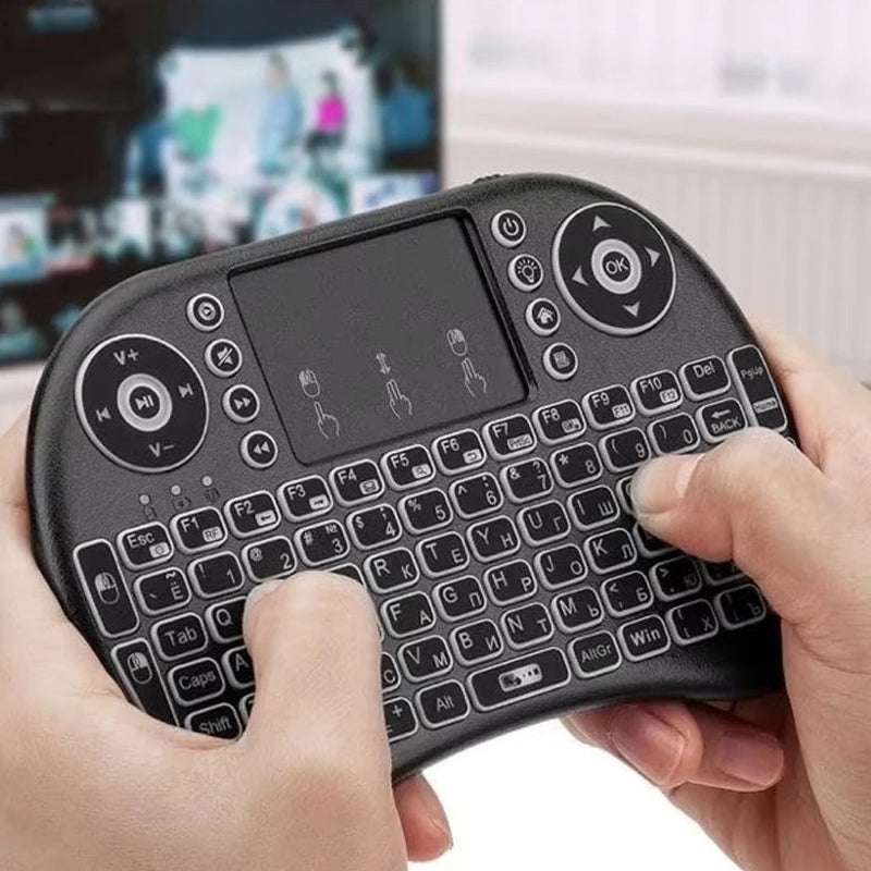 Mini teclado USB com LED e touchpad compatível com Smart TV PC PS3 Design compacto Ergonomia alta sensibilidade para jogos