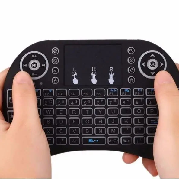 Mini teclado USB com LED e touchpad compatível com Smart TV PC PS3 Design compacto Ergonomia alta sensibilidade para jogos