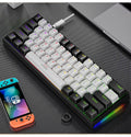 Teclado Mecânico Mini RGB Retroiluminado K620 - 60% DIY Custom PBT Keycap Hotswap - Pink/Branco USB para PC