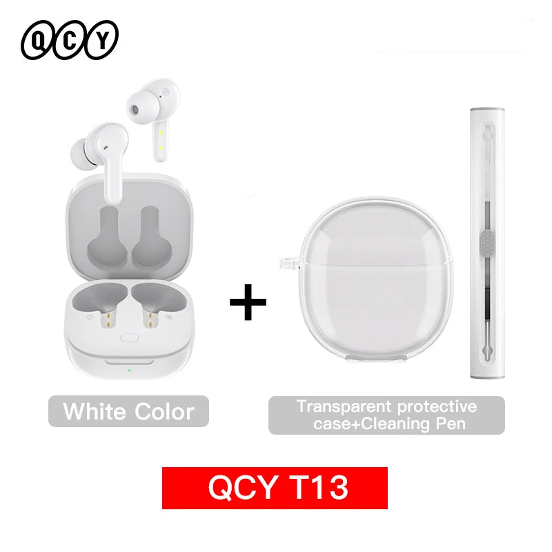 QCY T13 Fone de ouvido inteligente sem fio BT5.1 TWS Fone de ouvido 4 Mic ENC HD Call Fone de ouvido Touch Control Fones de ouvido Long Standby 40H