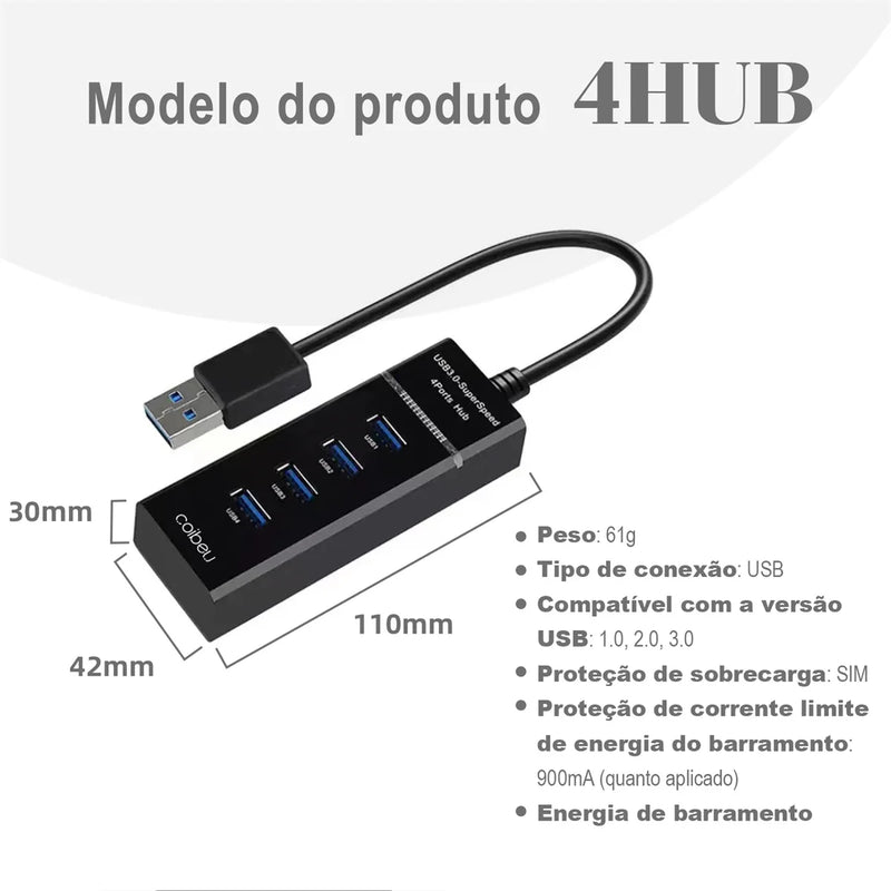 Hub USB 4 portas