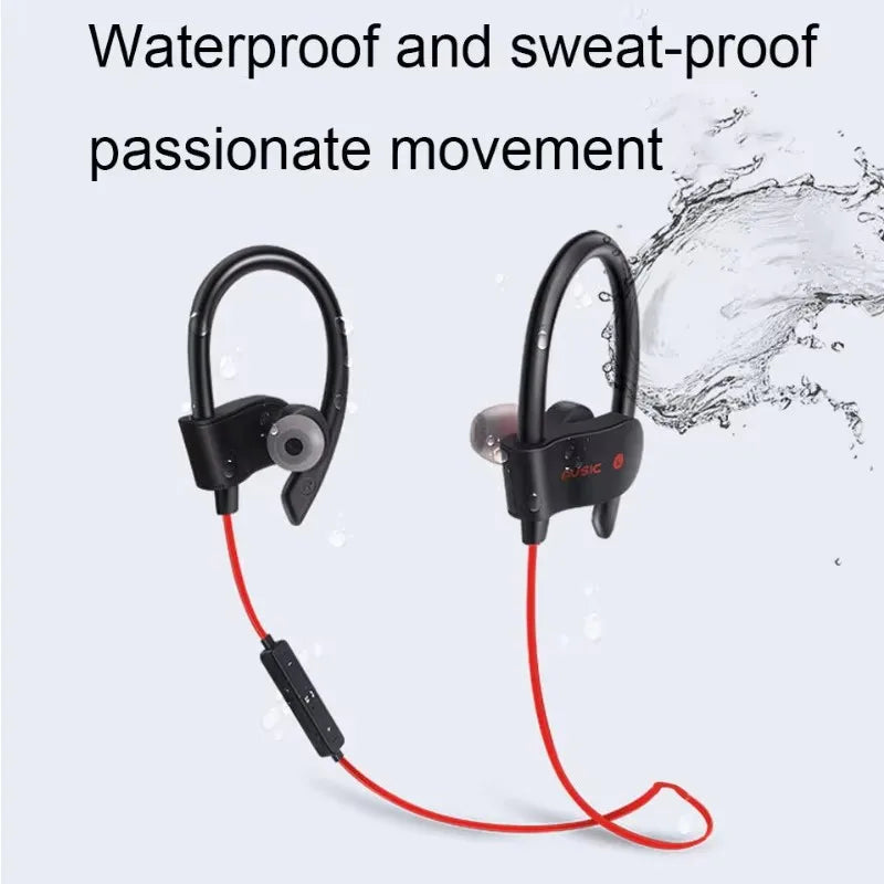 À prova d'água sem fio Bluetooth Headphone, Música Esporte Fones De Ouvido Stereo Bass Headset com Microfone Todos Smartphone