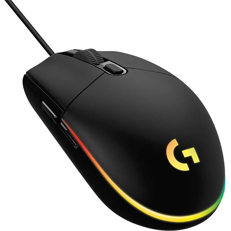 Logitech G102 Mouse USB com Fio para Jogos 8000 DPI Efeito Óptico Arco-íris para PC/Mac e Notebook