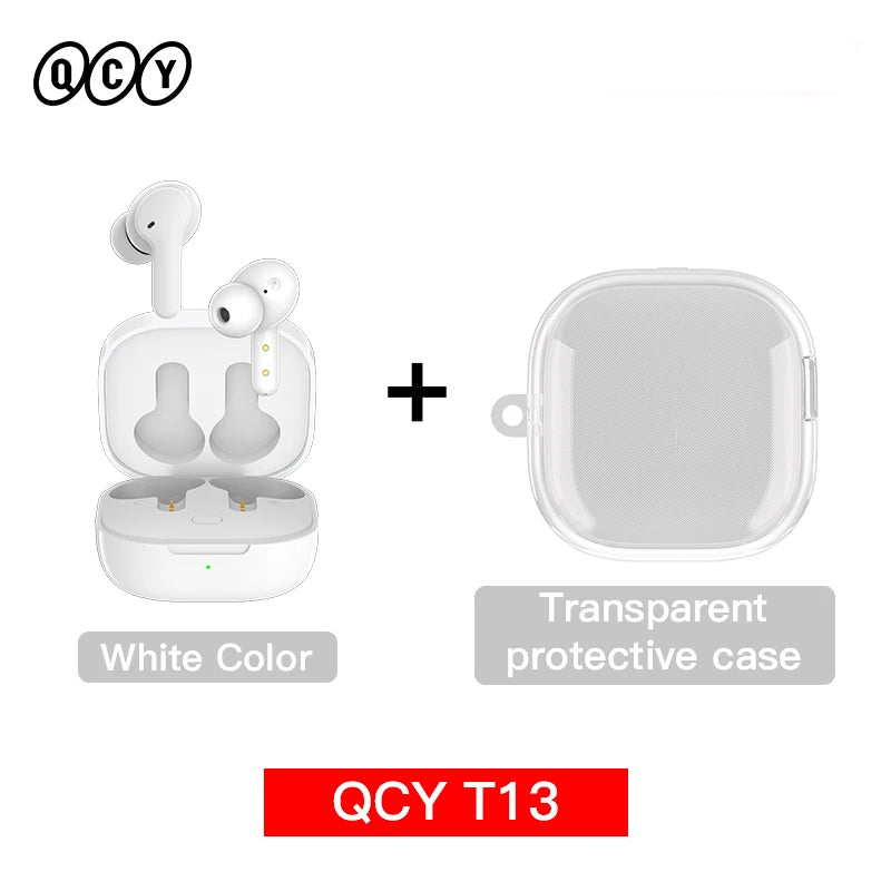 QCY T13 Fone de ouvido inteligente sem fio BT5.1 TWS Fone de ouvido 4 Mic ENC HD Call Fone de ouvido Touch Control Fones de ouvido Long Standby 40H