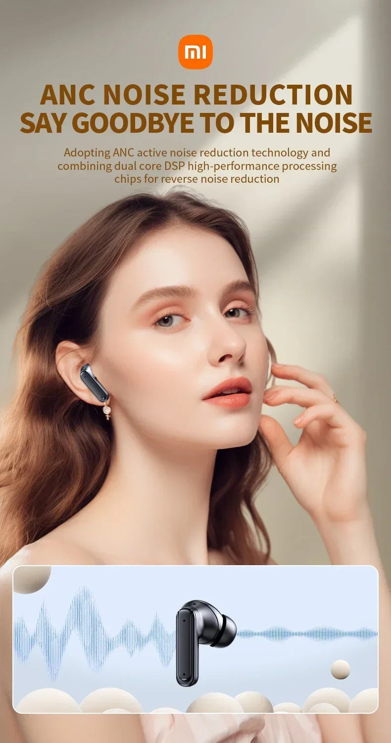 Xiaomi E18 Pro Fones de Ouvido Bluetooth 5.4 TWS – Tela Touch, Cancelamento de Ruído, Microfone Integrado