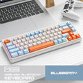 Teclado para jogos sem fio M68, conexão tri-modo, tampa esférica PBT, luz arco-íris, adequado para computadores, laptops e Mac