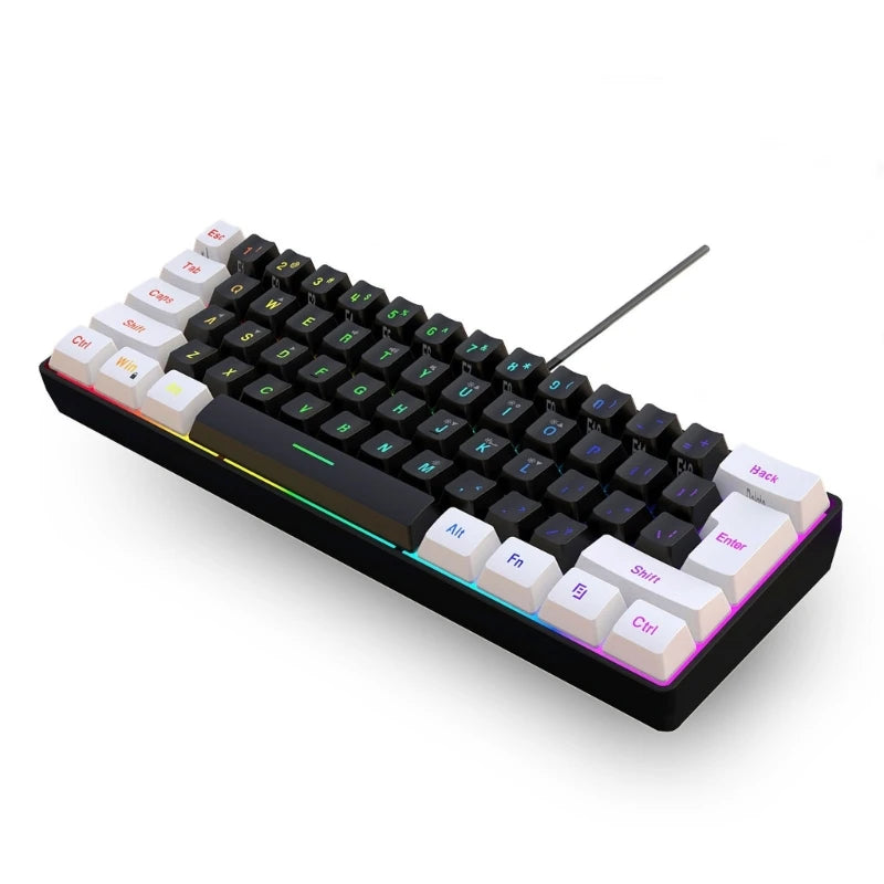 Teclado Gamer TA5C - 61 Teclas USB, Silencioso e Ergonômico