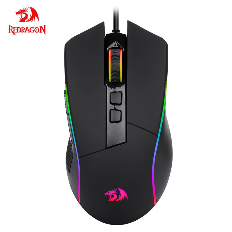 Redragon Lonewolf G105 RGB - Mouse Gamer USB com Fio, 8000 DPI, 8 Botões Programáveis, Ergonômico para PC e Laptop