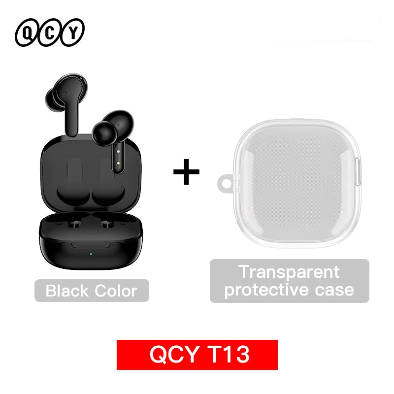 QCY T13 Fone de ouvido inteligente sem fio BT5.1 TWS Fone de ouvido 4 Mic ENC HD Call Fone de ouvido Touch Control Fones de ouvido Long Standby 40H