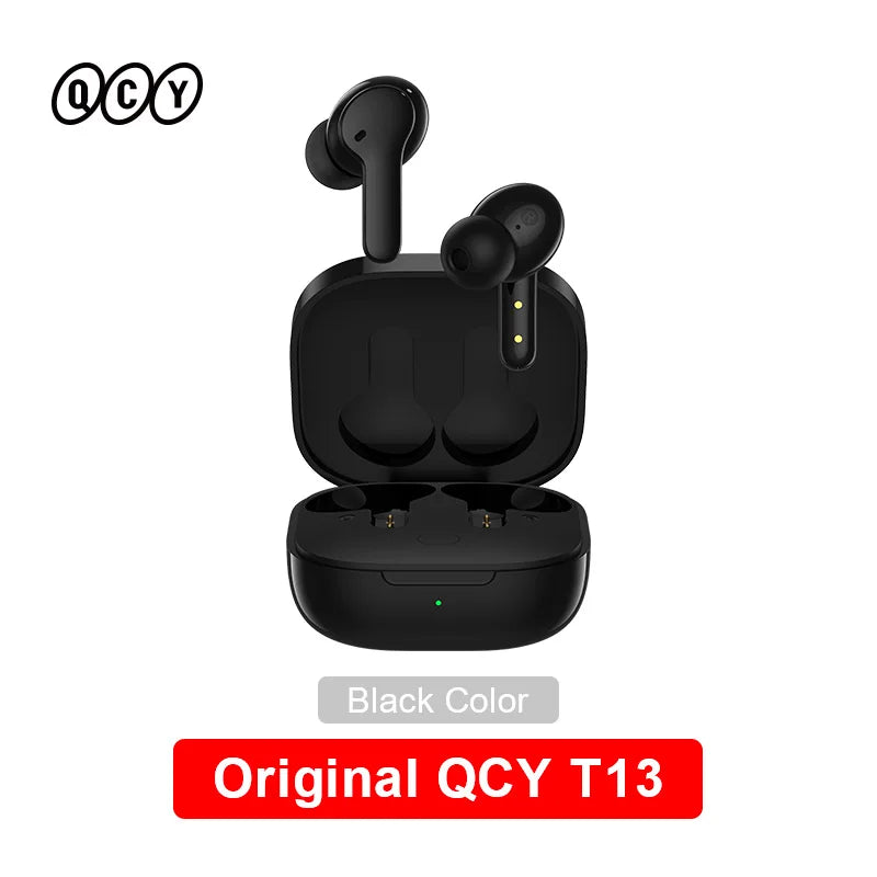 QCY T13 Fone de ouvido inteligente sem fio BT5.1 TWS Fone de ouvido 4 Mic ENC HD Call Fone de ouvido Touch Control Fones de ouvido Long Standby 40H