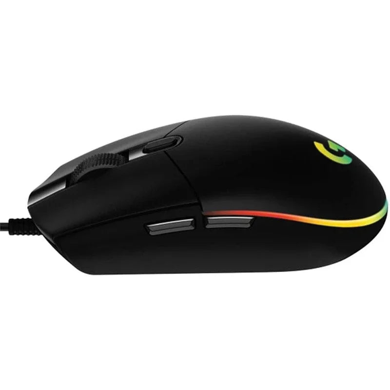 Logitech G102 Mouse USB com Fio para Jogos 8000 DPI Efeito Óptico Arco-íris para PC/Mac e Notebook