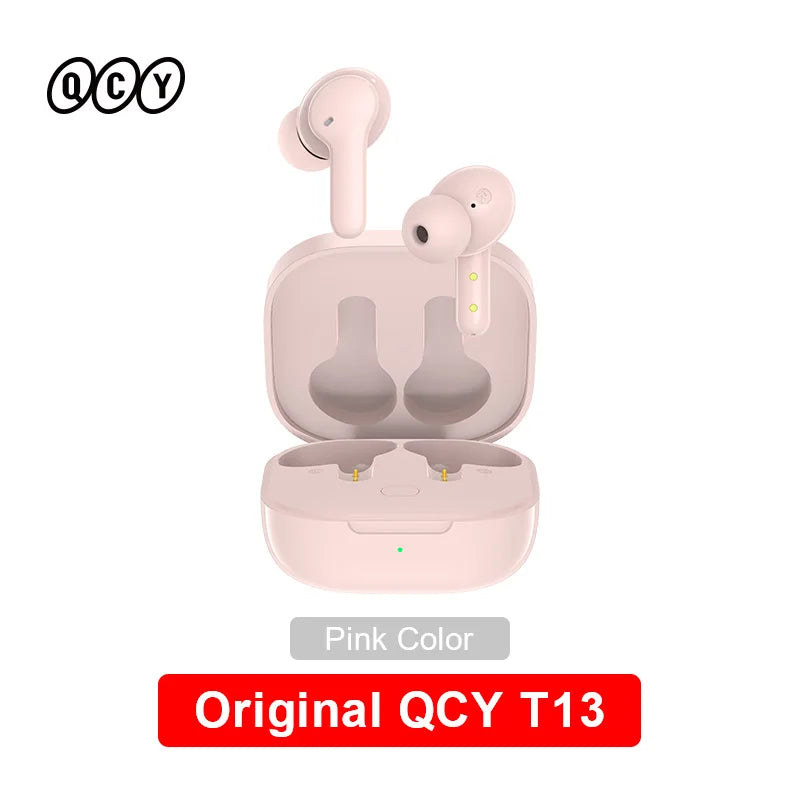 QCY T13 Fone de ouvido inteligente sem fio BT5.1 TWS Fone de ouvido 4 Mic ENC HD Call Fone de ouvido Touch Control Fones de ouvido Long Standby 40H